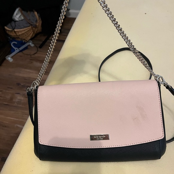 Blush and black Kate of spade crossbody/shoulder bag or clutch - Picture 1 of 3